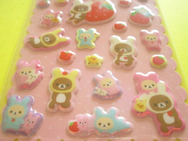Photo2: Kawaii Cute ぷくっとオーロラ Puffy Stickers Sheet San-x *Rilakkuma (SE76802)