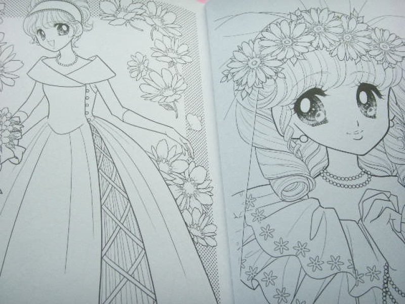 Photo3: Cute Japanese Girls Illustration Coloring Book Happy Bridal 