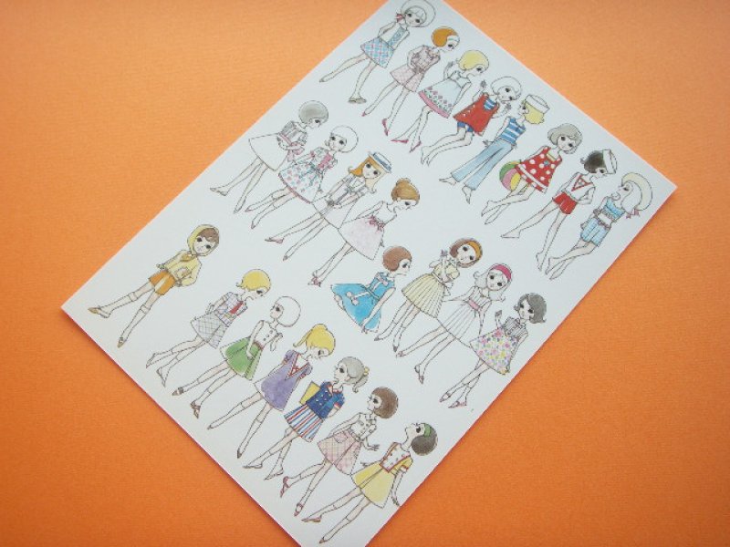 Photo1: Macoto Japanese Retro Illustration Postcard Cute Girls *14 (1)