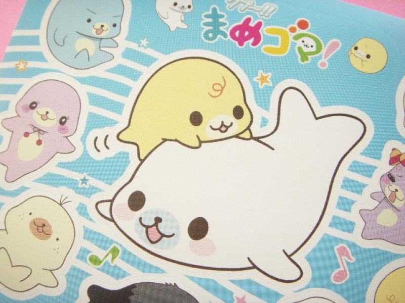 Photo1: Kawaii Cute Mamegoma Small Sticker Sheet Nintendo DS Novelty