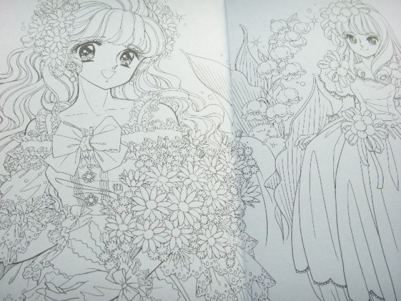 Photo2: Cute Japanese Girls Illustrations Coloring Book Joanna
