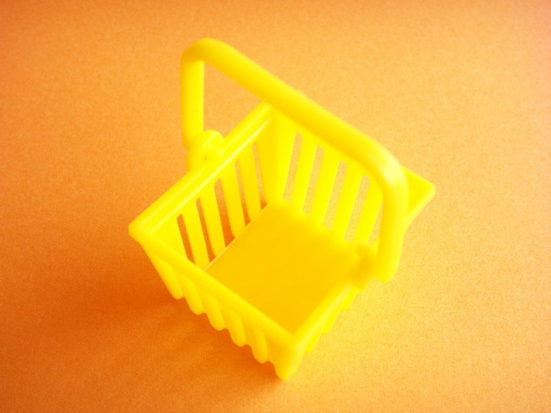 Photo2: Miniature Plastic Basket Toy Yellow