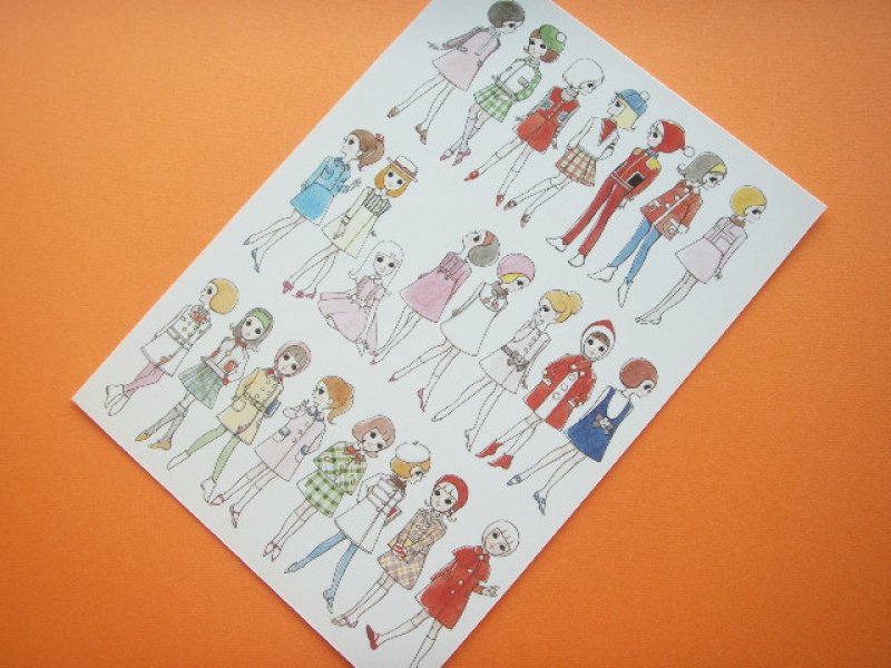 Photo1: Macoto Japanese Retro Illustration Postcard Cute Girls *10 (1)