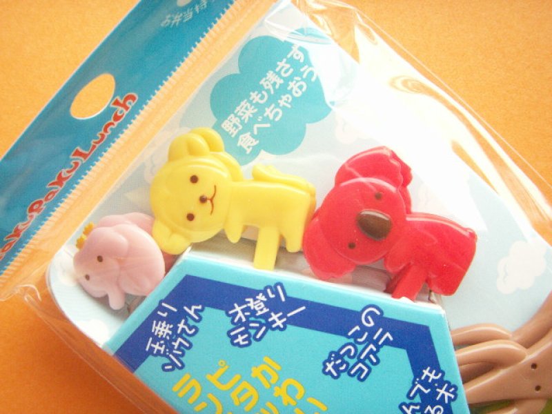 Photo1: Kawaii Cute Food Picks Bento Accessories Animals Cupcake Toppers Set E