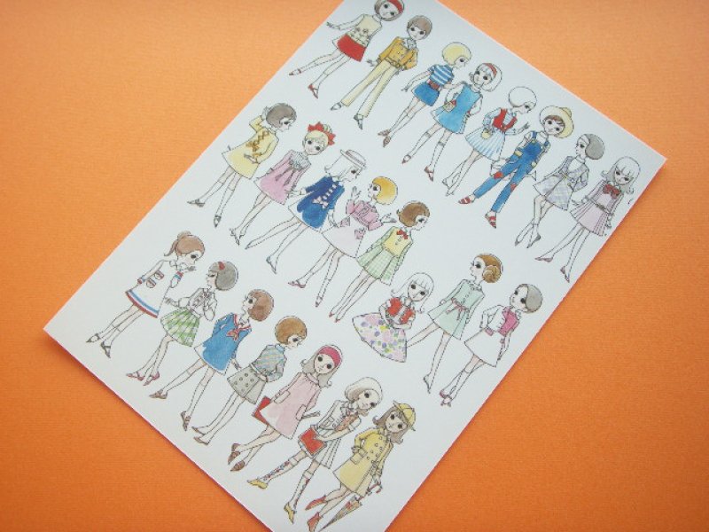 Photo1: Macoto Japanese Retro Illustration Postcard Cute Girls *15 (1)