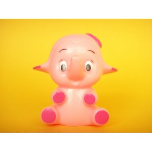 Photo: Kawaii Elephant Mini Rubber Doll Kitschy Toy Pink Novelty
