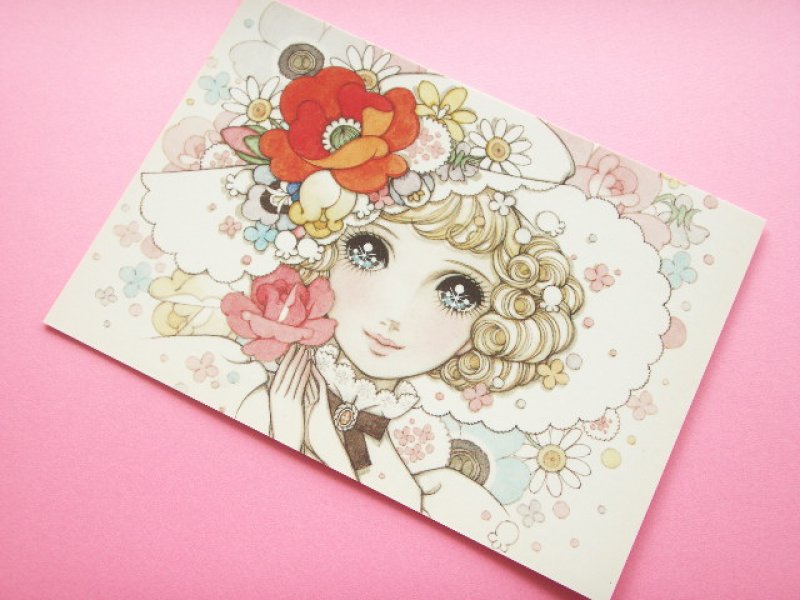 Photo1: Macoto Japanese Retro Illustration Postcard Cute Girls *16 (1)