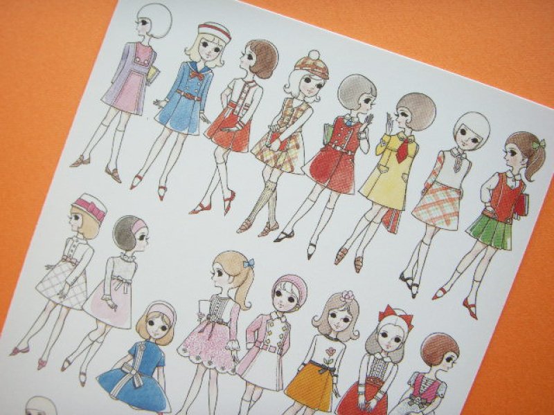 Photo1: Macoto Japanese Retro Illustration Postcard Cute Girls *12