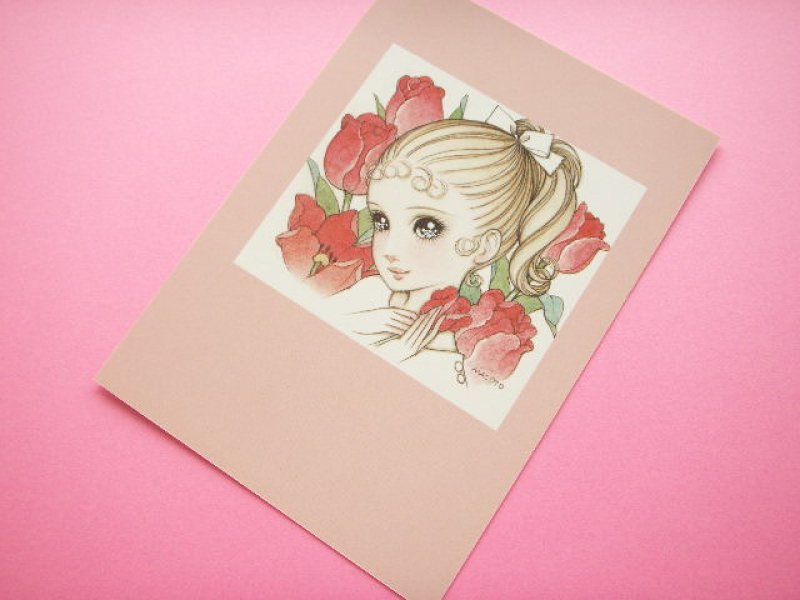 Photo1: Macoto Japanese Retro Illustration Postcard Cute Girls *09 (1)