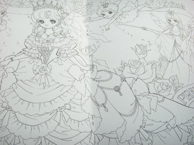 Photo3: Cute Japanese Girls Illustrations Coloring Book Princess World