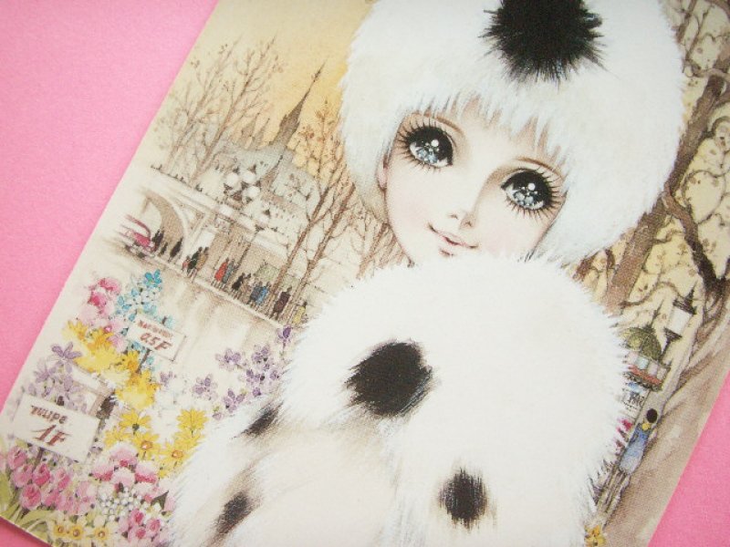 Photo1: Macoto Japanese Retro Illustration Postcard Cute Girls *23