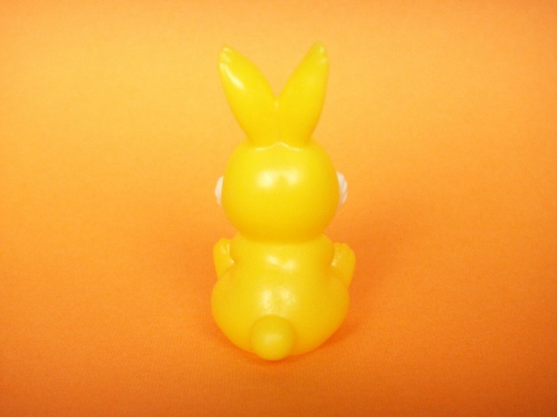 Photo1: Kawaii Bunny Mini Rubber Doll Toy Yellow Novelty