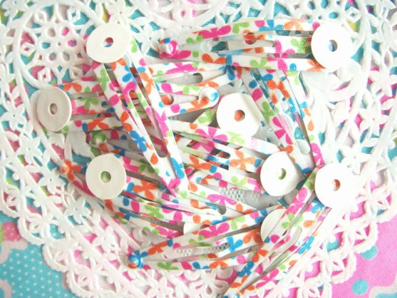 Photo1: Kawaii Cute Accessories Snap Hair Clip Craft Colorful Flower Japan (1)