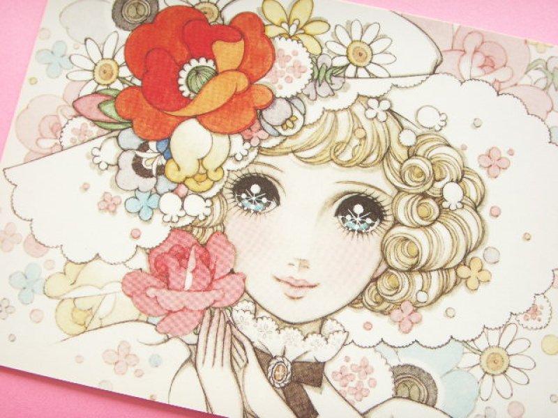 Photo1: Macoto Japanese Retro Illustration Postcard Cute Girls *16