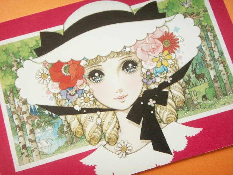 Photo1: Macoto Japanese Retro Illustration Postcard Cute Girls *06