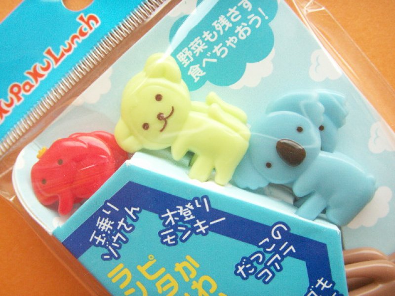 Photo1: Kawaii Cute Food Picks Bento Accessories Animals Cupcake Toppers Set D
