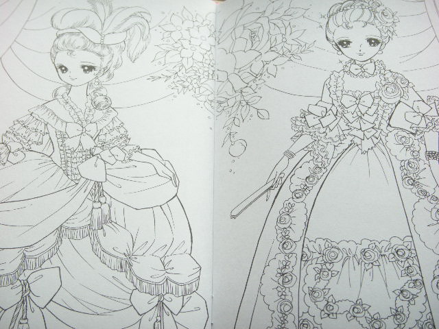 Photo: Cute Japanese Girls Illustrations Coloring Book Princess World