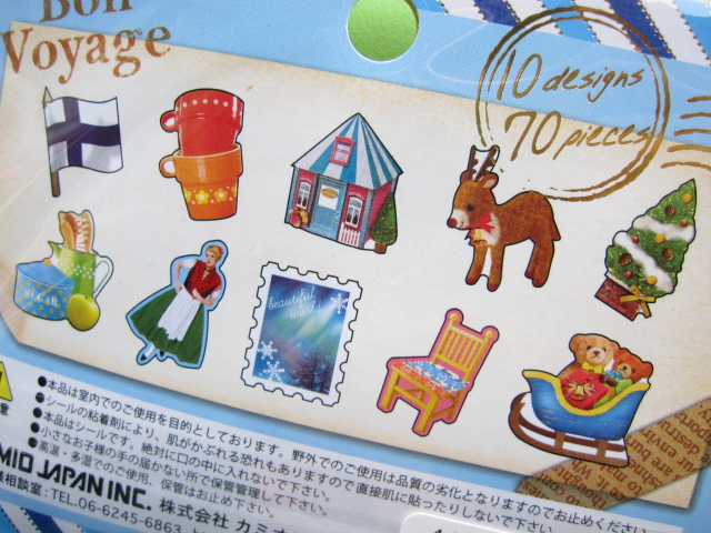 Photo: Sticker Flakes Sack Bon Voyage Kamio Japan Scrapbooking *Finland (44829)