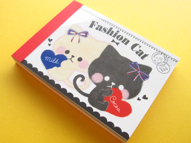 Photo1: Kawaii Cute Mini Memo Pad Crux *Fashion Cat (28174)