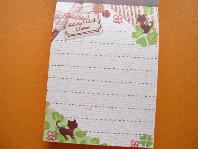 Photo: Kawaii Cute Mini Memo Pad Kamio Japan *Natural Cloth Clover (96639)