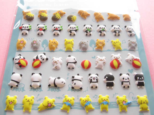 Photo: Kawaii Cute Puffy Stickers Sheet Crux *chima chima friends (05007)