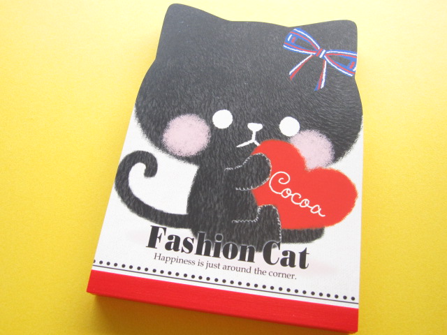 Photo1: Kawaii Cute Large Memo Pad Crux *Fashion Cat (01722)