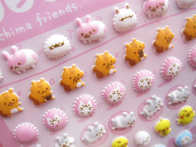 Kawaii Cute Puffy Stickers Sheet Crux *chima chima friends (05007