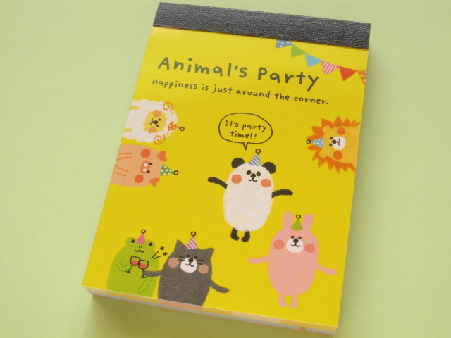 Photo1: Kawaii Cute Mini Memo Pad Crux *Animal's Party (28560)