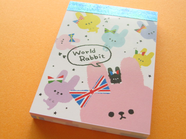 Photo1: Kawaii Cute Mini Memo Pad Crux *World Rabbit (01862)