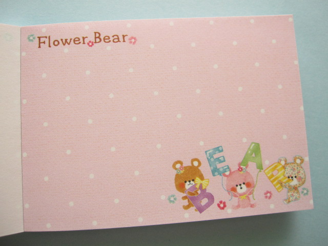 Photo: Kawaii Cute Mini Memo Pad Crux *Flower Bear (29024)