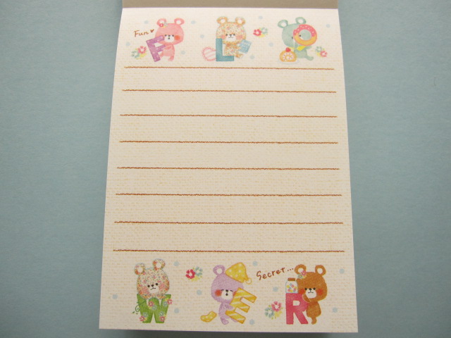 Photo: Kawaii Cute Mini Memo Pad Crux *Flower Bear (29024)
