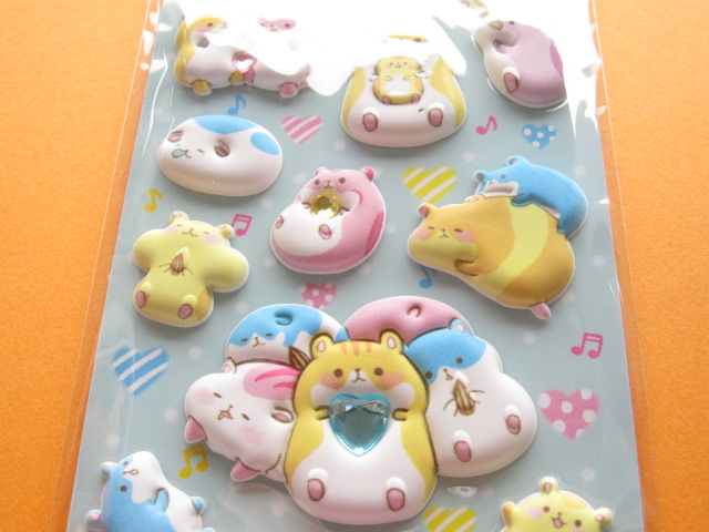 Photo: Kawaii Cute Puffy Stickers Sheet Crux *Hamu Hamu Friends (05038)