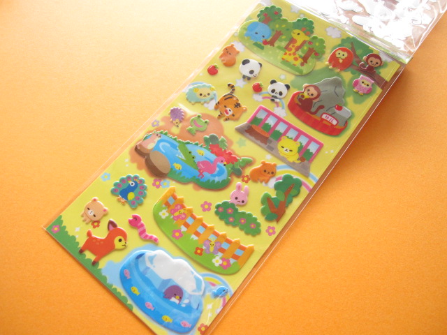 Photo: Kawaii Cute 2 Sticker Sheets Set Animal Land Seal Q-ia *Safari Land (91406)