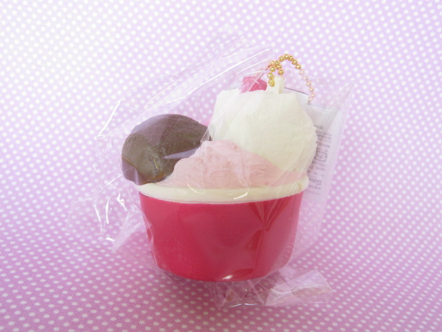 Photo: Kawaii Cute Hello Kitty Lovely Sweets Squishy Keychain Charm Sanrio *Ice Cream Cup Vanilla