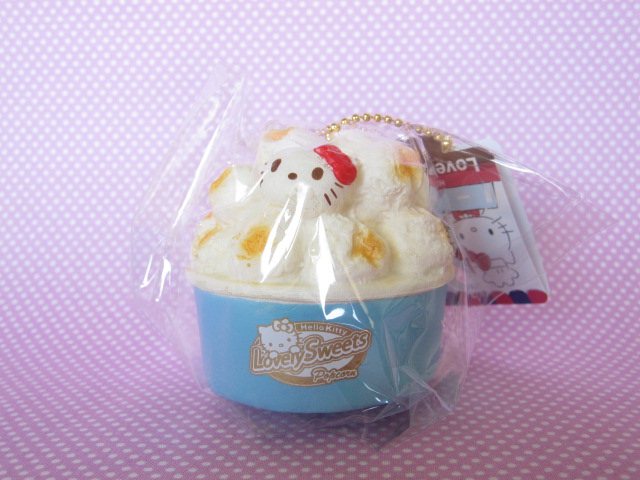 Photo1: Kawaii Cute Hello Kitty Lovely Sweets Squishy Keychain Charm Sanrio *Popcorn Salt