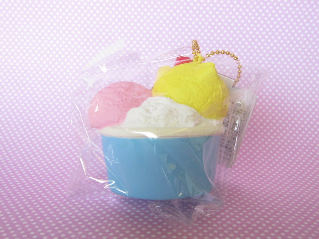 Photo: Kawaii Cute Hello Kitty Lovely Sweets Squishy Keychain Charm Sanrio *Ice Cream Cup Lemon