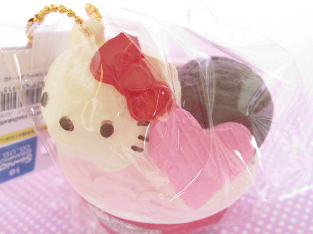 Photo: Kawaii Cute Hello Kitty Lovely Sweets Squishy Keychain Charm Sanrio *Ice Cream Cup Vanilla