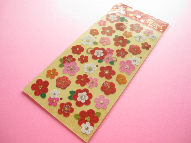 Photo1: Beautiful Ume Flowers Sticker Sheet Mind Wave (76481)