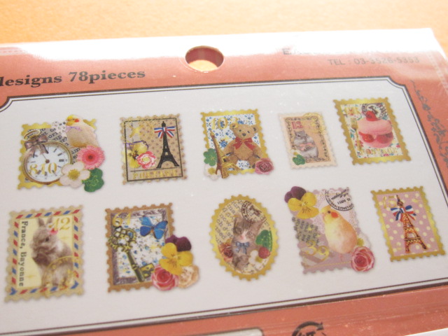 Photo: Gallery Seal Sticker Flakes Sack Eagle Japan *The Eiffel Tower (GS363)