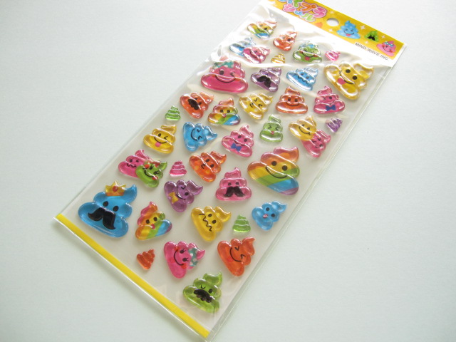Photo1: Kawaii Cute Candy Sticker Sheet Mind Wave *Poo (75539)
