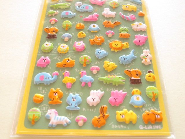 Photo: Kawaii Cute Puffy cho-con to Sticker Sheet Q-LiA *Animal  (01043)