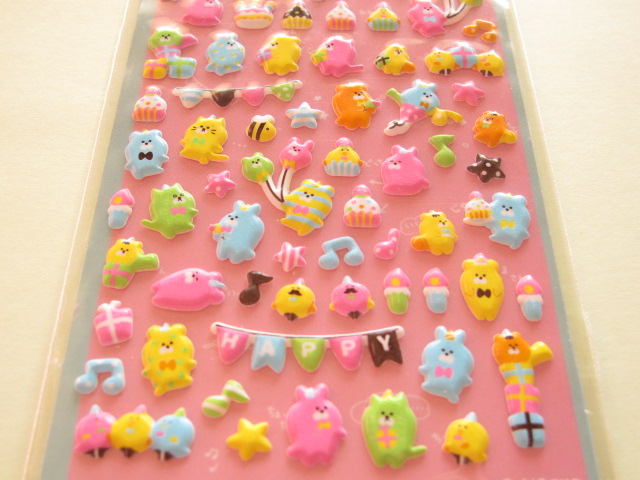 Photo: Kawaii Cute Puffy cho-con to Sticker Sheet Q-LiA *Party  (01041)