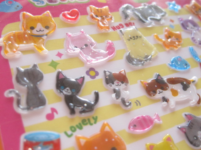Photo: Kawaii Cute Candy Sticker Sheet Q-LiA *アイラブにゃんこ (01079)