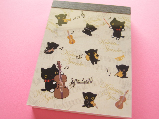 Photo1: Kawaii Cute Mini Memo Pad San-x *Kutusita Nyanko 猫の演奏会 (MW06401-01)