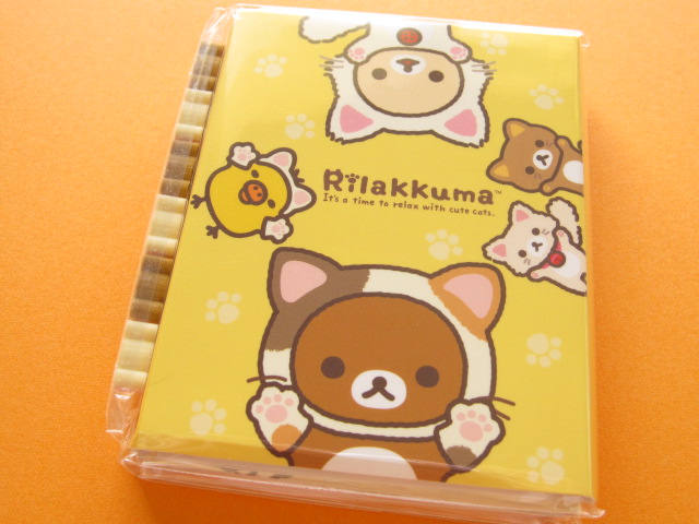 Photo1: Kawaii Cute Mini Memo Pad w/ Erasers Set San-x *Rilakkuma もっと♪のんびりネコ (MW05601)