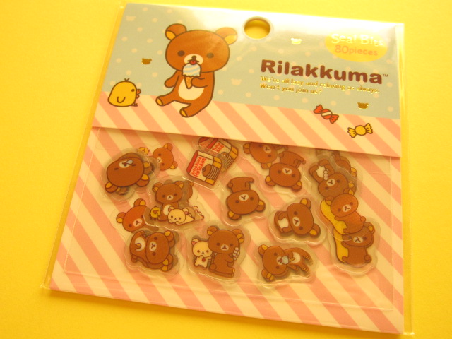 Photo1: Seal Bits Kawaii Cute Sticker Flakes Sack San-x *Rilakkuma (SE28801)