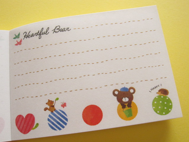 Photo: Kawaii Cute Mini Memo Pad Crux *Heartful Bear (28834)