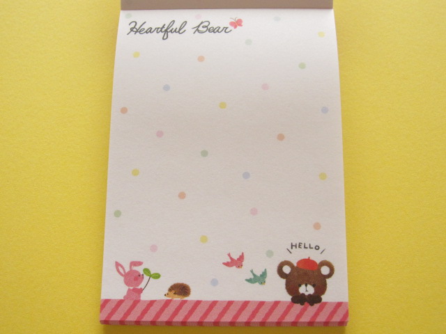 Photo: Kawaii Cute Mini Memo Pad Crux *Heartful Bear (28834)