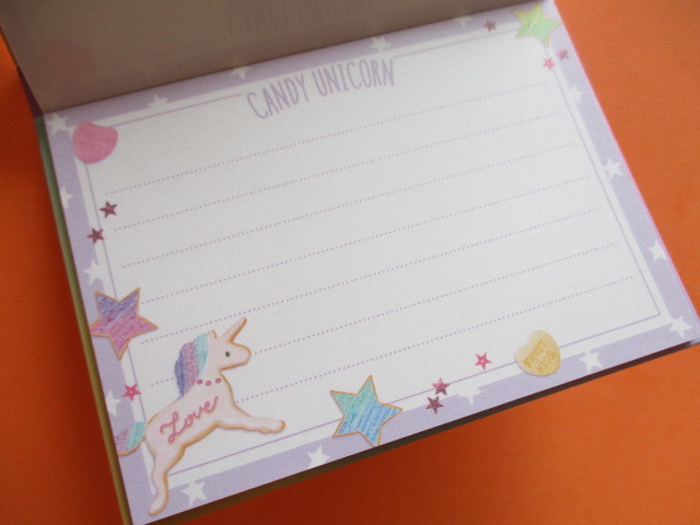 Photo: Kawaii Cute 流れるShiny Medium Memo Pad Q-LiA *Candy Unicorn (30168)