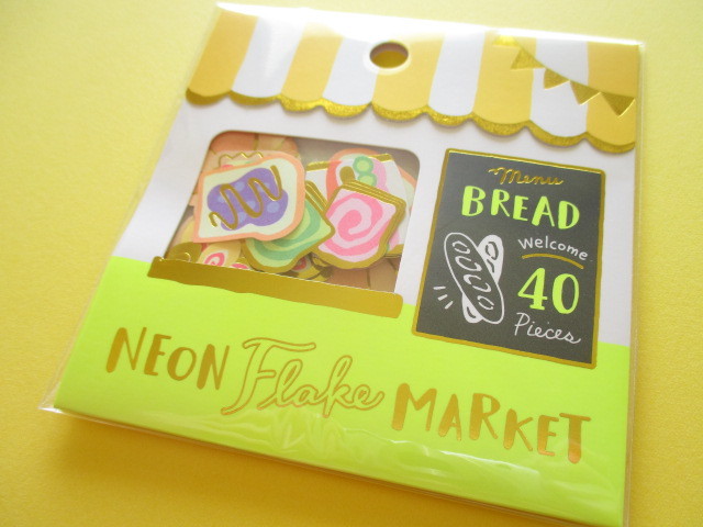 Photo1: Kawaii Cute Sticker Neon Flake Market Mind Wave *Bread Shop (79464)